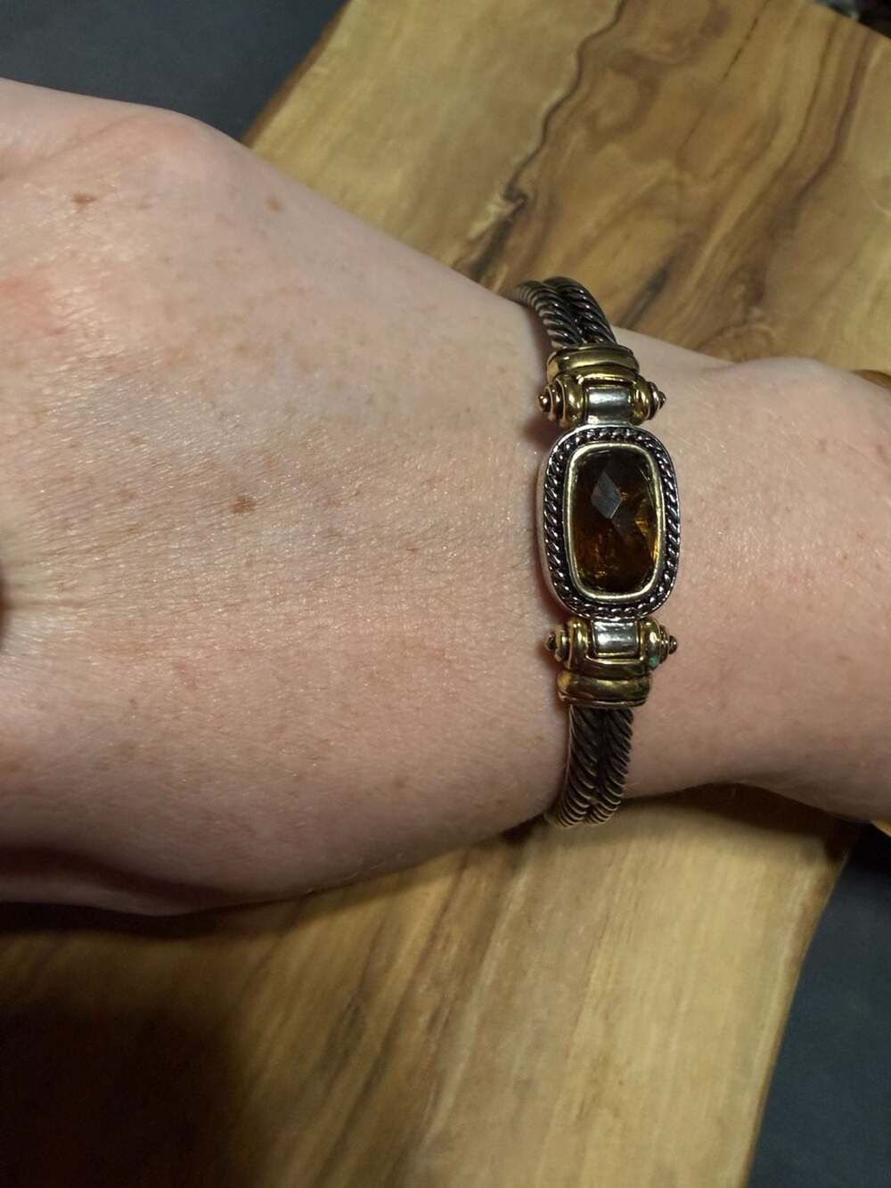 Genuine Crystal Bracelet Silver Gold Two-Tone magnetic